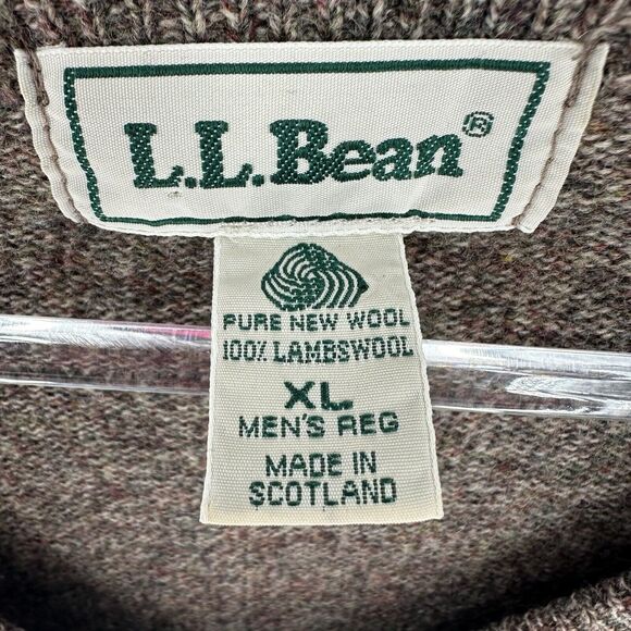 LL Bean Sweater Vest Mens XL Brown Lambswool Scotland Vintage Grandpa Academia - Picture 11 of 12